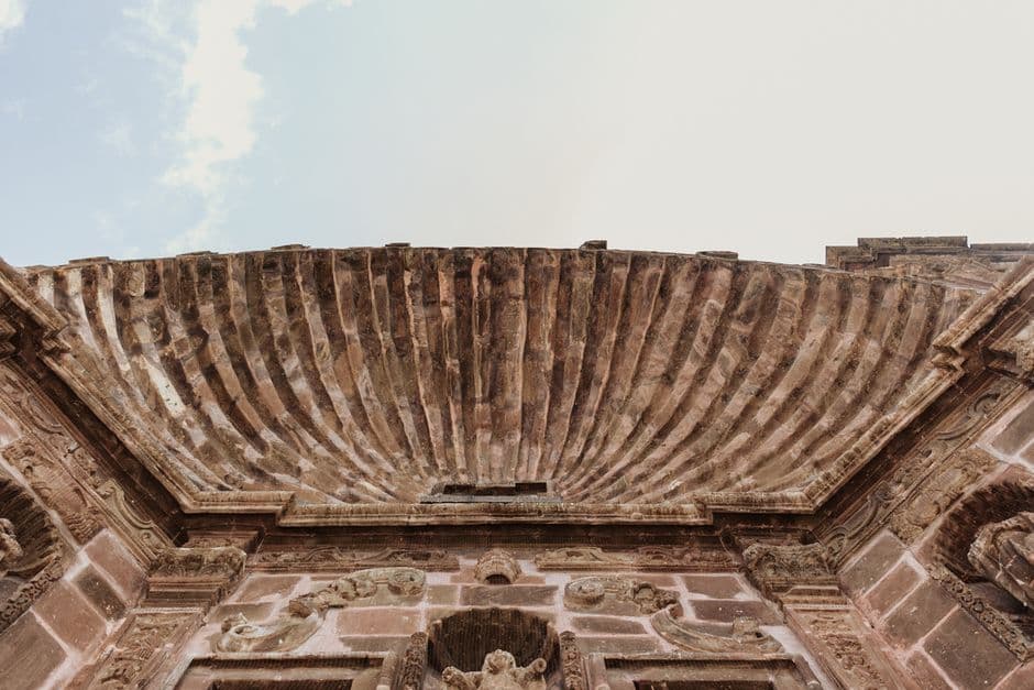 Close-up of intricate gothic architecture in San Miguel de Allende, Mexico.