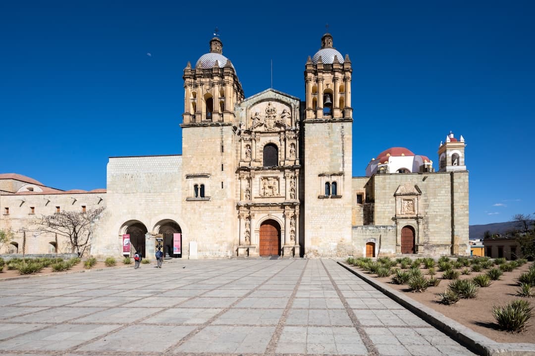 Historic church with ornate facade under blue sky