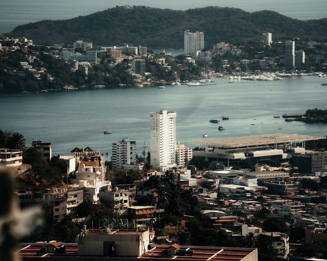 a large body of water surrounded by a city