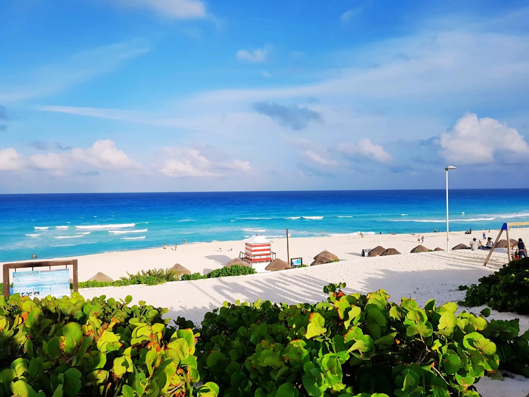 Beautiful beach with crystal clear blue water.