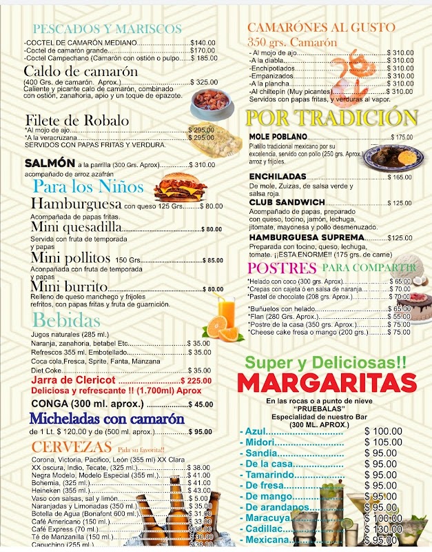 Las Margaritas restaurant patio with a plate of chiles en nogada and a glass of wine — warm evening light