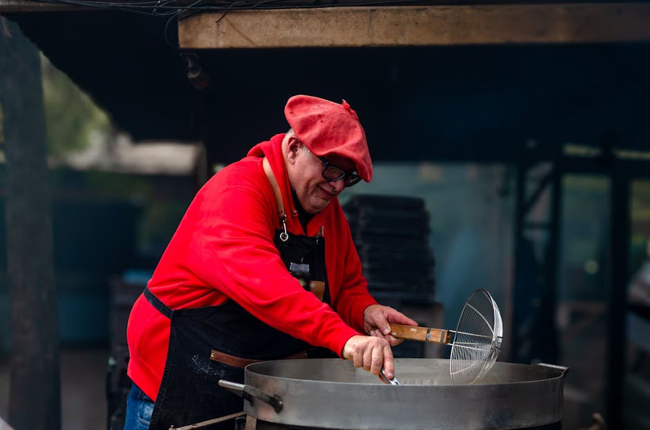Street vendor cooking local cuisine in Buenos Aires, highlighting vibrant culture and culinary tradition.