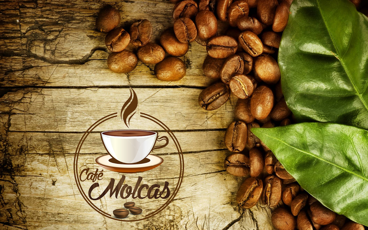 Cafetería Molcas mostrada su mostrador con baguettes recién horneadas y un frappé de fruta en vaso de vidrio