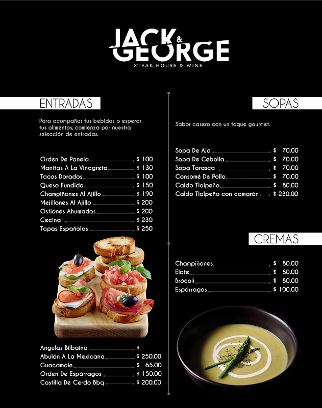 El Restaunte De Jack & George – comedor elegante en 16 de Septiembre 18, con una tabla de ribeye a la parrilla