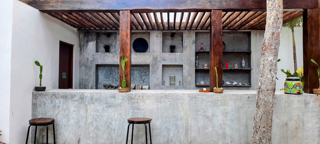 a room with a table and chairs